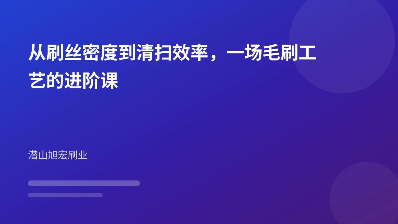 从刷丝密度到清扫效率,一场毛刷工艺的进阶课